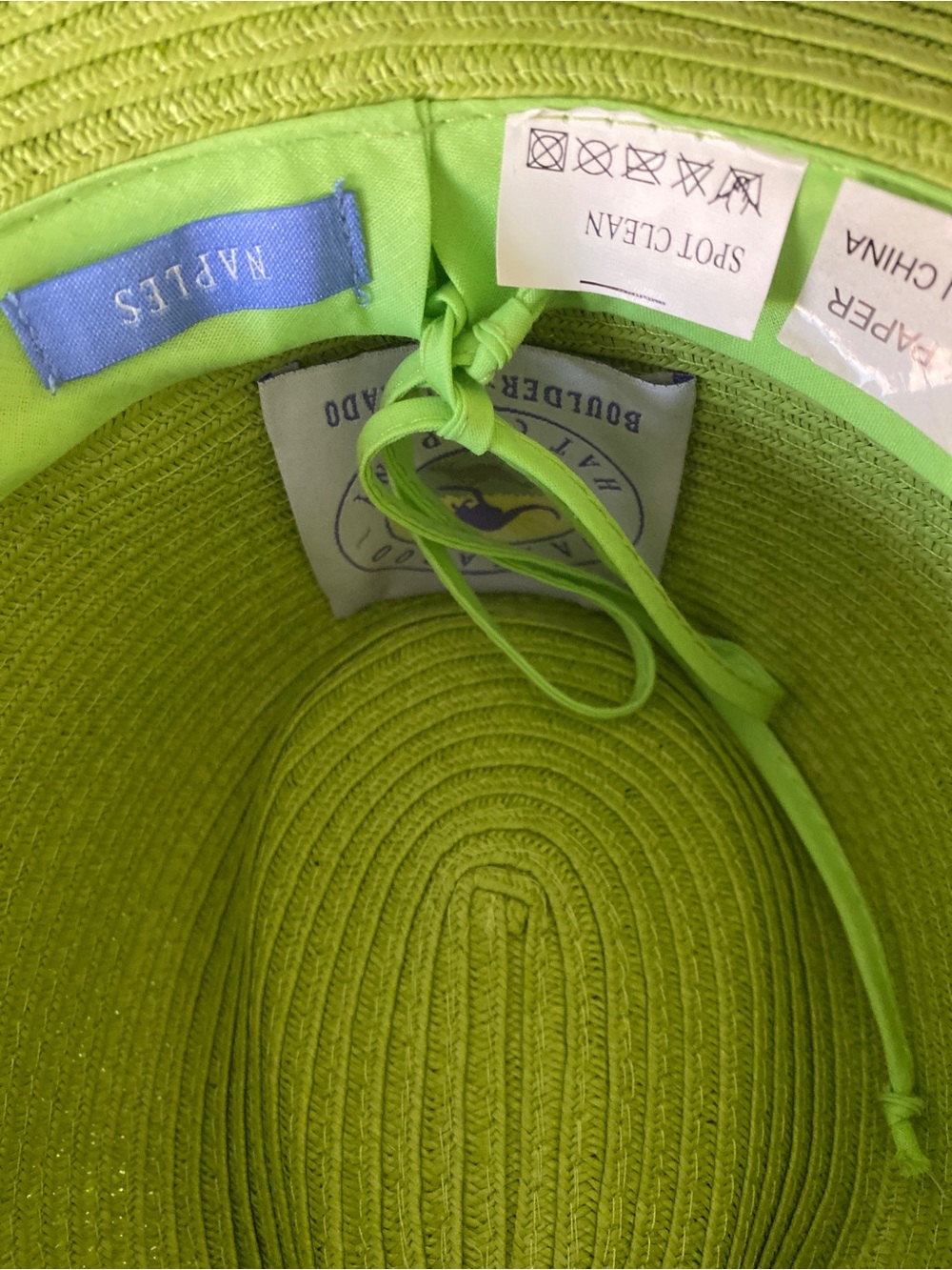 Women’s Green  NaplesPanama-Style Straw Hat with Brown Band - Picture 5 of 5